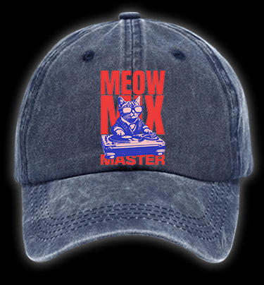 DJ Cat Fun Vintage Washed 100% Cotton Baseball Hat - TheDrunkShark