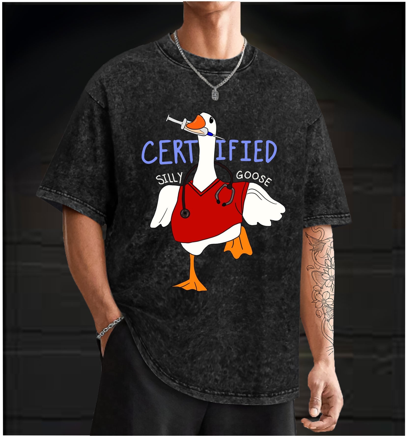  Doctor Goose Madness Vintage Washed 100% Cotton T-Shirt - TheDrunkShark