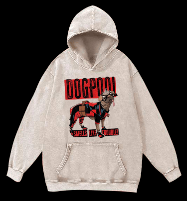 Dogpool Vintage Washed 100% Cotton Hoodie - TheDrunkShark