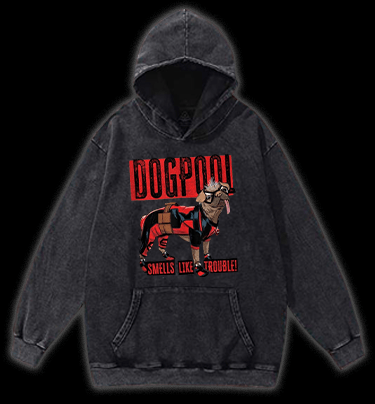 Dogpool Vintage Washed 100% Cotton Hoodie - TheDrunkShark