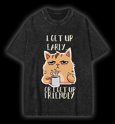  Don??£¤t Wake the Cat Vintage Washed 100% Cotton T-Shirt - TheDrunkShark