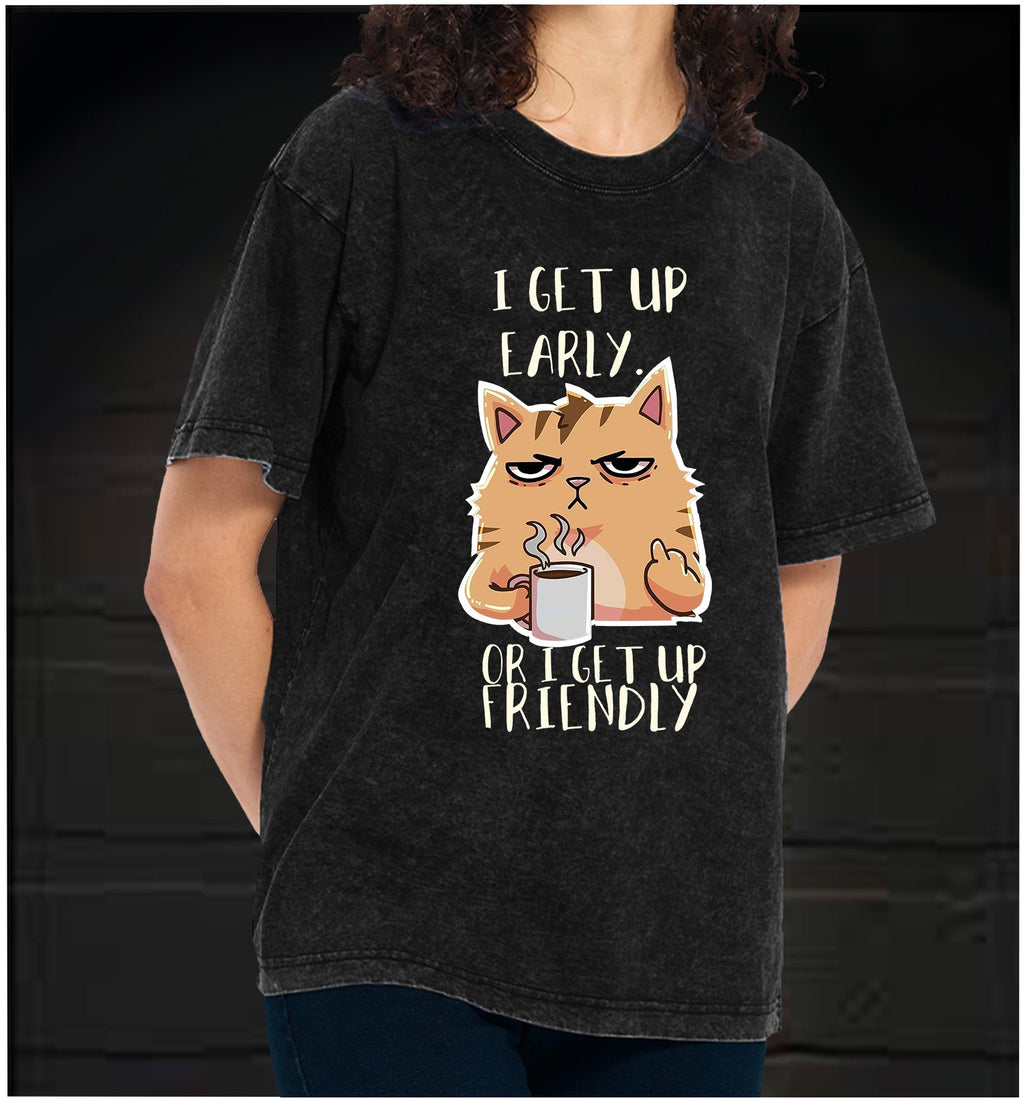  Don??£¤t Wake the Cat Vintage Washed 100% Cotton T-Shirt - TheDrunkShark