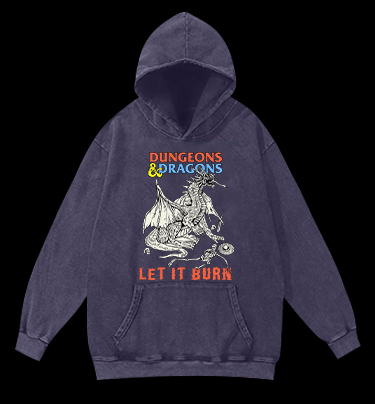 Dungeons & Dragons Fantasy Vintage Washed 100% Cotton Hoodie - TheDrunkShark