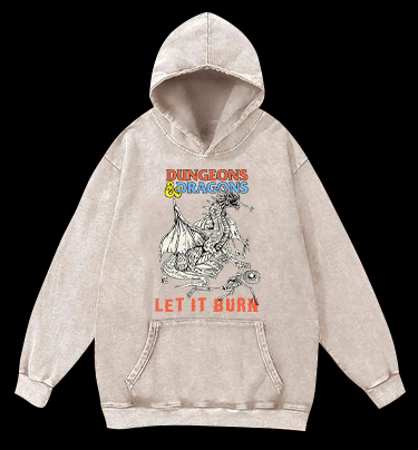 Dungeons & Dragons Fantasy Vintage Washed 100% Cotton Hoodie - TheDrunkShark
