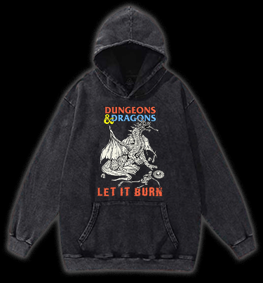 Dungeons & Dragons Fantasy Vintage Washed 100% Cotton Hoodie - TheDrunkShark
