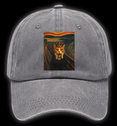 Edvard Munch's Cat Scream Vintage Washed 100% Cotton Baseball Hat - TheDrunkShark