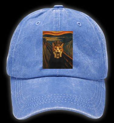 Edvard Munch's Cat Scream Vintage Washed 100% Cotton Baseball Hat - TheDrunkShark