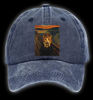 Edvard Munch's Cat Scream Vintage Washed 100% Cotton Baseball Hat - TheDrunkShark