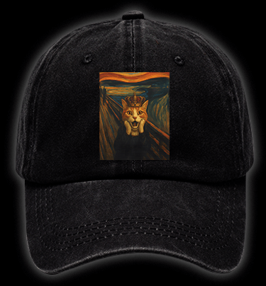 Edvard Munch's Cat Scream Vintage Washed 100% Cotton Baseball Hat - TheDrunkShark