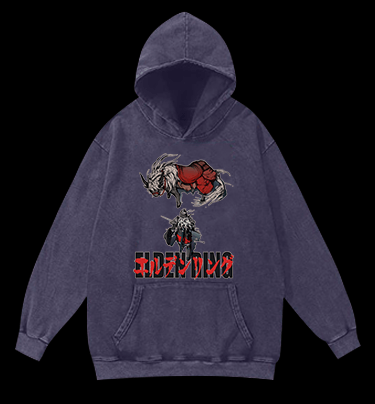 Elden Ring Horse Vintage Washed 100% Cotton Hoodie - TheDrunkShark