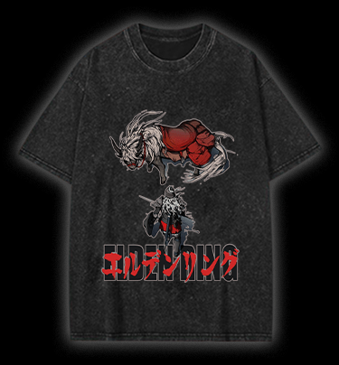 Elden Ring Horse Vintage Washed 100% Cotton T-Shirt - TheDrunkShark