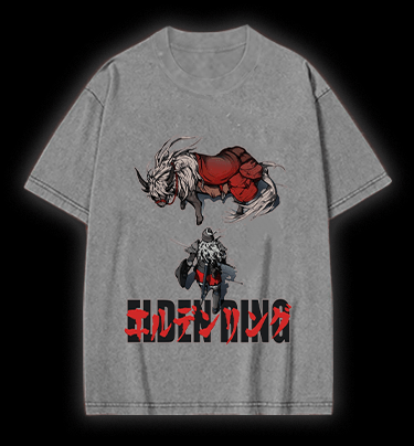 Elden Ring Horse Vintage Washed 100% Cotton T-Shirt - TheDrunkShark