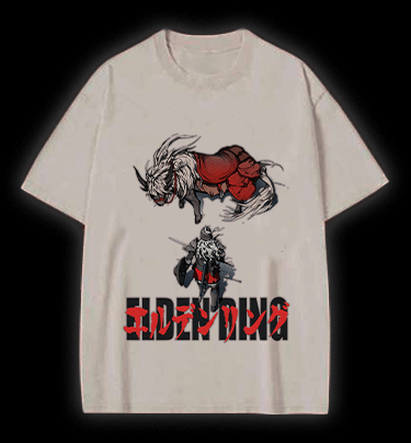 Elden Ring Horse Vintage Washed 100% Cotton T-Shirt - TheDrunkShark