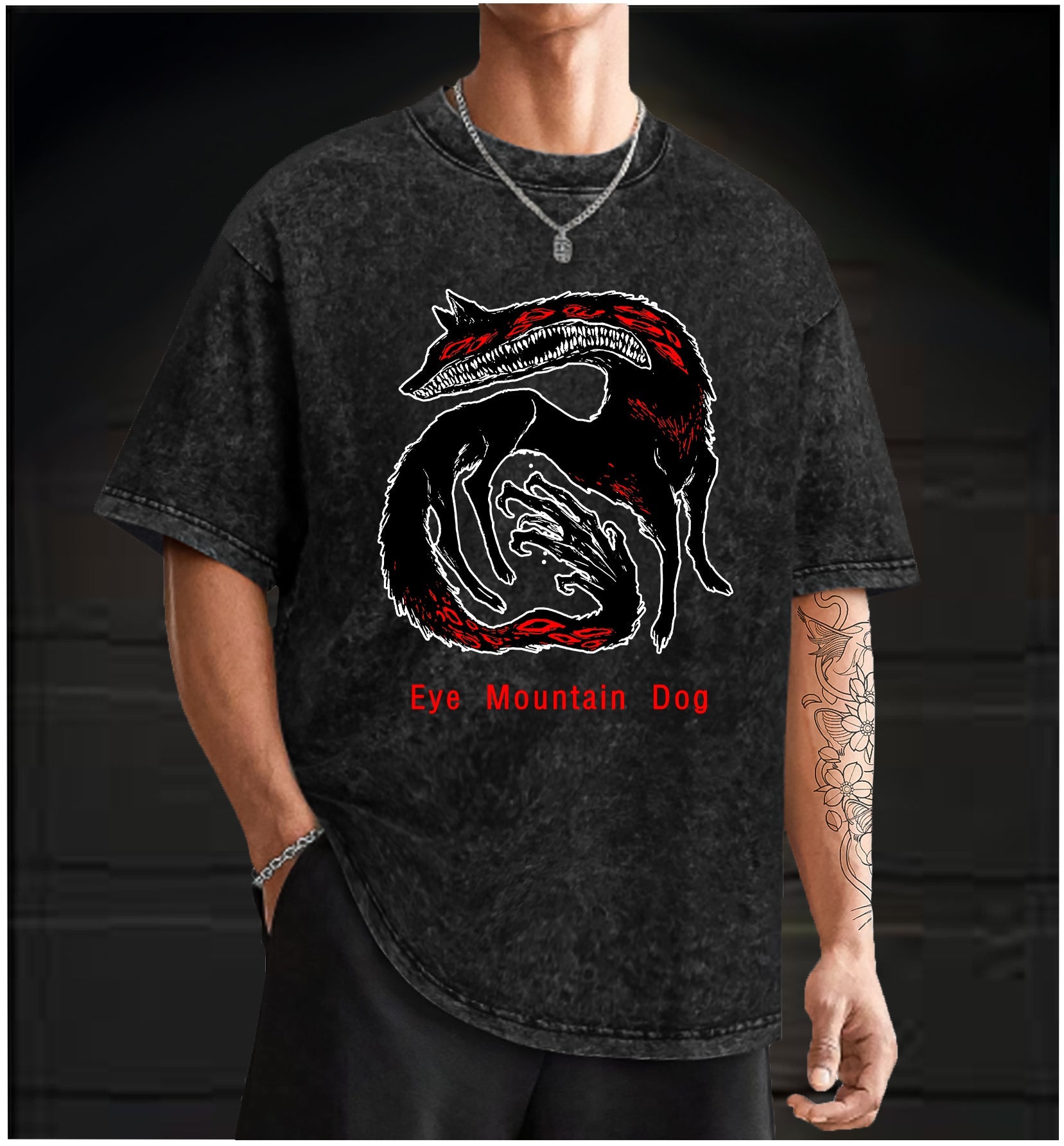  Eye Mountain Dog Vintage Washed 100% Cotton T-Shirt - TheDrunkShark