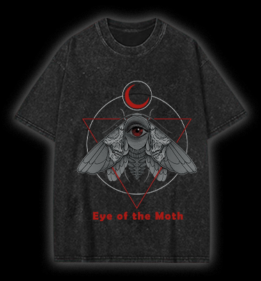  Eye of the Moth Vintage Washed 100% Cotton T-Shirt - TheDrunkShark
