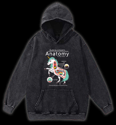 Fantasy Unicorn Guide Vintage Washed 100% Cotton Hoodie - TheDrunkShark