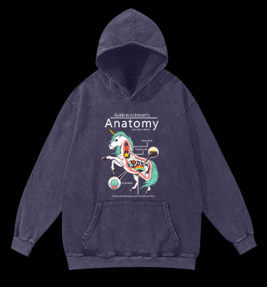 Fantasy Unicorn Guide Vintage Washed 100% Cotton Hoodie - TheDrunkShark