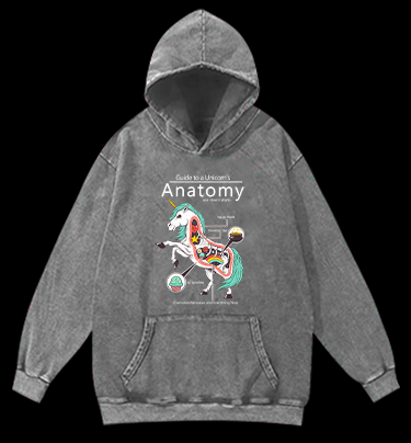 Fantasy Unicorn Guide Vintage Washed 100% Cotton Hoodie - TheDrunkShark