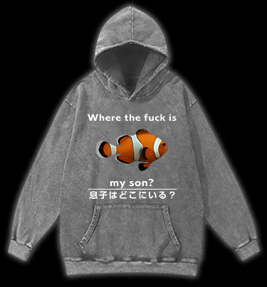 Fish's Son Hunt Vintage Washed 100% Cotton Hoodie - TheDrunkShark