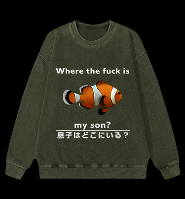 Fish's Son Hunt Vintage Washed 100% Cotton Sweatshirt - TheDrunkShark
