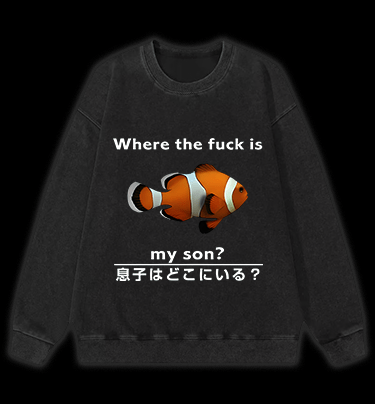 Fish's Son Hunt Vintage Washed 100% Cotton Sweatshirt - TheDrunkShark
