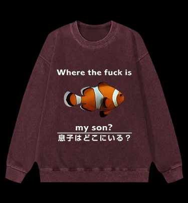 Fish's Son Hunt Vintage Washed 100% Cotton Sweatshirt - TheDrunkShark