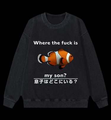Fish's Son Hunt Vintage Washed 100% Cotton Sweatshirt - TheDrunkShark