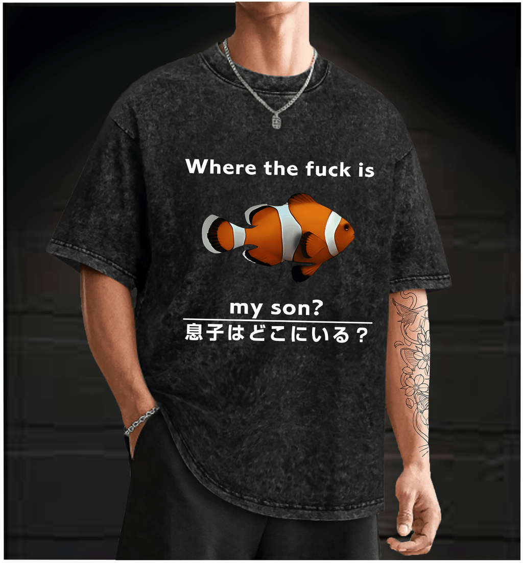 Fish's Son Hunt Vintage Washed 100% Cotton T-Shirt - TheDrunkShark