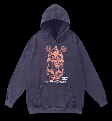 Five Nights at Freddy's Bear Vintage Washed 100% Cotton Hoodie - TheDrunkShark