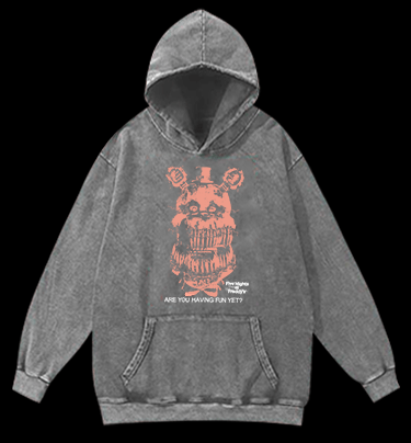 Five Nights at Freddy's Bear Vintage Washed 100% Cotton Hoodie - TheDrunkShark