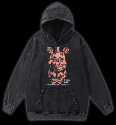 Five Nights at Freddy's Bear Vintage Washed 100% Cotton Hoodie - TheDrunkShark