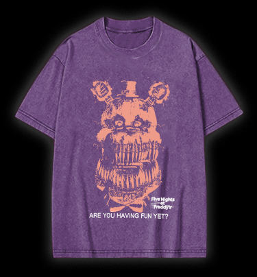 Five Nights at Freddy's Bear Vintage Washed 100% Cotton T-Shirt - TheDrunkShark