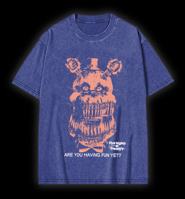 Five Nights at Freddy's Bear Vintage Washed 100% Cotton T-Shirt - TheDrunkShark