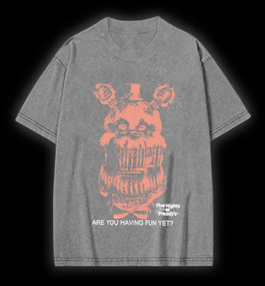 Five Nights at Freddy's Bear Vintage Washed 100% Cotton T-Shirt - TheDrunkShark