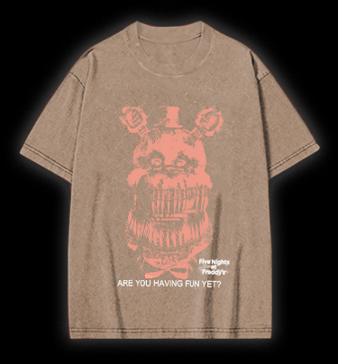 Five Nights at Freddy's Bear Vintage Washed 100% Cotton T-Shirt - TheDrunkShark