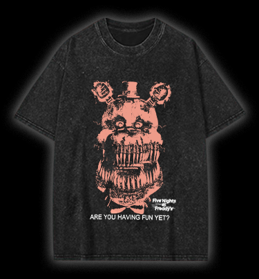 Five Nights at Freddy's Bear Vintage Washed 100% Cotton T-Shirt - TheDrunkShark