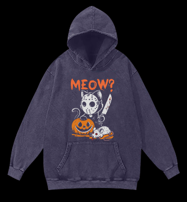 Friday the 13th Cat Vintage Washed 100% Cotton Hoodie - TheDrunkShark
