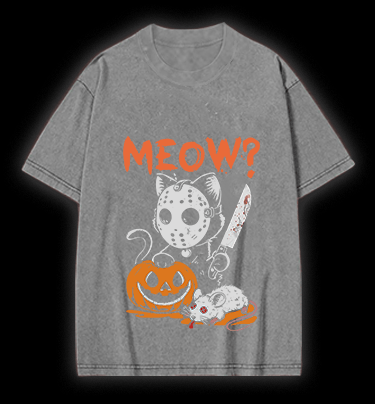 Friday the 13th Cat Vintage Washed 100% Cotton T-Shirt - TheDrunkShark