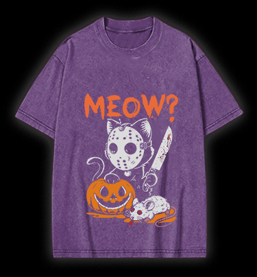 Friday the 13th Cat Vintage Washed 100% Cotton T-Shirt - TheDrunkShark