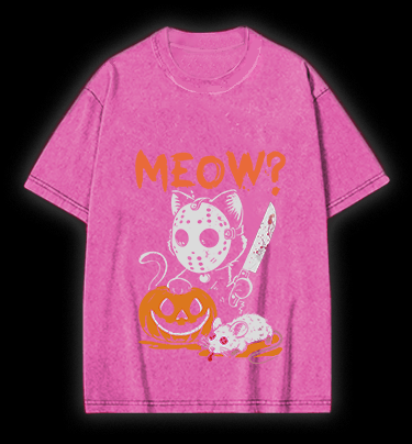 Friday the 13th Cat Vintage Washed 100% Cotton T-Shirt - TheDrunkShark