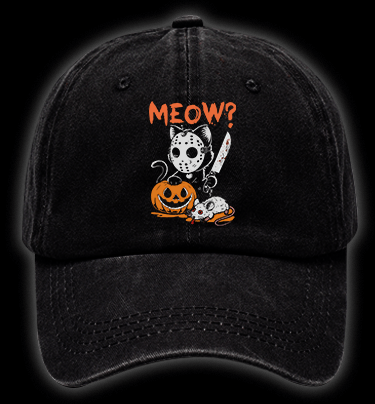 Friday the 13th CatVintage Washed 100% Cotton Baseball Hat - TheDrunkShark