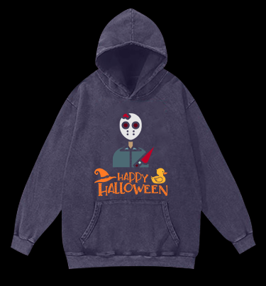 Friday the 13th Halloween Vintage Washed 100% Cotton Hoodie - TheDrunkShark