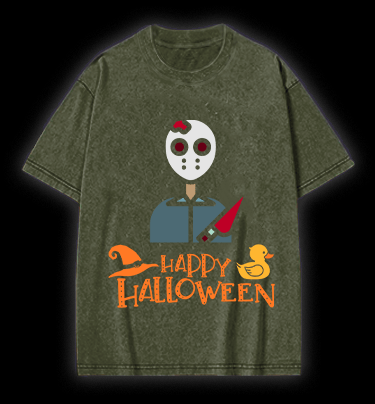 Friday the 13th Halloween Vintage Washed 100% Cotton T-Shirt - TheDrunkShark