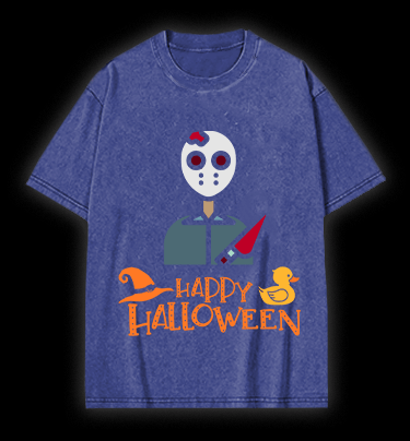 Friday the 13th Halloween Vintage Washed 100% Cotton T-Shirt - TheDrunkShark