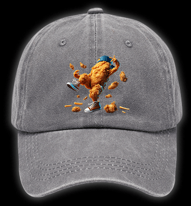 Fried Chicken Hip - Hop Style Vintage Washed 100% Cotton Baseball Hat - TheDrunkShark