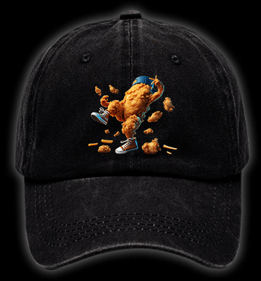 Fried Chicken Hip - Hop Style Vintage Washed 100% Cotton Baseball Hat - TheDrunkShark