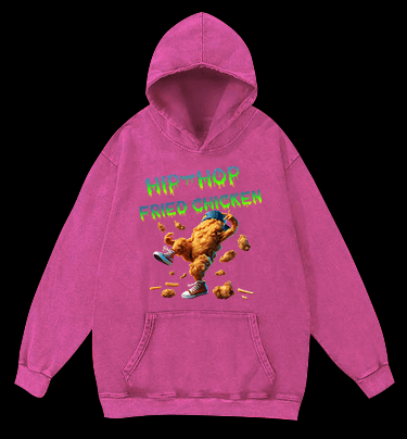 Fried Chicken Hip - Hop Style Vintage Washed 100% Cotton Hoodie - TheDrunkShark