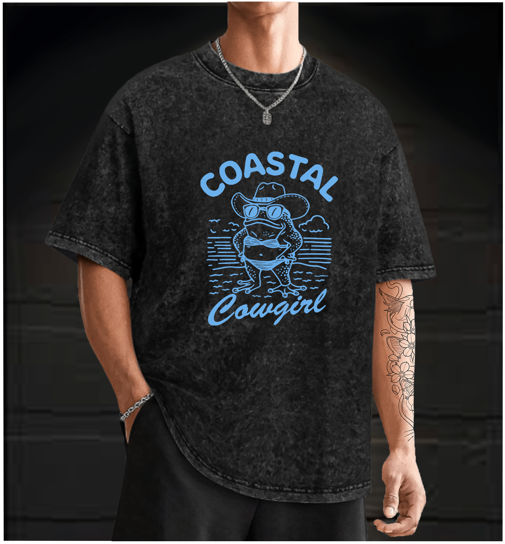 Frog Cowgirl Toad Vintage Washed 100% Cotton T-Shirt - TheDrunkShark