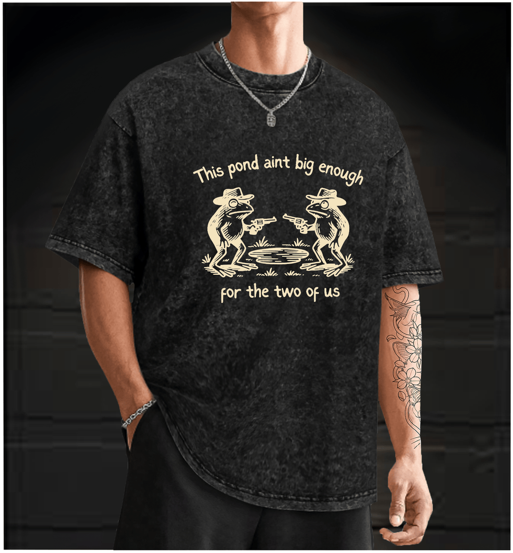 Frog Duel in the Pond Vintage Washed 100% Cotton T-Shirt - TheDrunkShark
