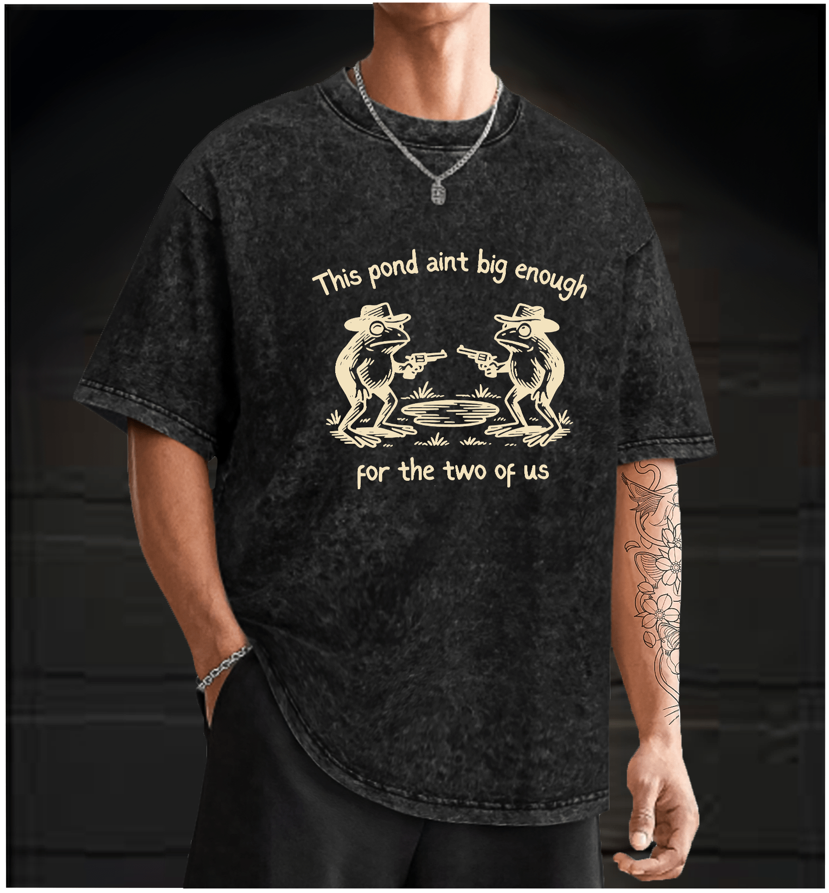 Frog Duel in the Pond Vintage Washed 100% Cotton T-Shirt - TheDrunkShark